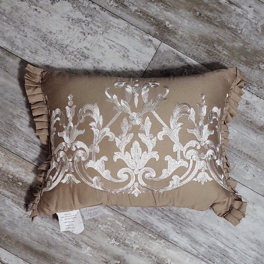 Artimino Cotton Sateen Cotton, Filigree Pattern Throw Pillow